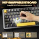 Беспроводная Клавиатура ATTACK SHARK X86 Black-Yellow с АЛЮМИНИЕВЫМ Корпусом. 2,4 ГГц/Bluetooth/кабель. Hot-Swap. Аккумулятор 4000 мАч. RGB-подсветка. Свитчи Matcha - изображение 4