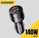 Автомобильное зарядное устройство 140W Essager LED-дисплей два порта USB-A+Type C быстрая зарядка для ноутбука QC3.0+PD3.1 зарядка в прикрыватель авто 12V-24V (ES-CC19) Black - изображение 1