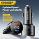 Автомобильное зарядное устройство 140W Essager LED-дисплей два порта USB-A+Type C быстрая зарядка для ноутбука QC3.0+PD3.1 зарядка в прикрыватель авто 12V-24V (ES-CC19) Black - изображение 3