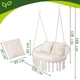 Подвесное кресло-качеля-гамак двухместный до 300 кг усиленный для дома, сада, балкона - изображение 6