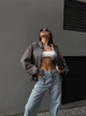 Бомбер замшевий 070р842 графіт one size - зображення 2
