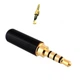 Штекер 3.5мм TRRS mini jack стерео 4pin 3.7х0.75 см Черный Золотистый 286875 03 AT3 - изображение 1