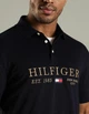 Бавовняна футболка-поло Tommy Hilfiger з вишитим логотипом, стандартного крою, темно-синя, XL - изображение 3