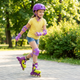 Роликовые коньки раздвижные с комплектом защиты Zelart 2920-2 размер 35-38 Purple-Yellow - изображение 10