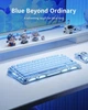 Клавиатура Беспроводная Gravastar Mercury K1 Ice Blue Игровая Механическая. 2.4G/Bluetooth/Кабель. АЛЮМИНИЕВЫЙ Корпус. Hot-Swap. Батарея 8000mAh. RGB Подсветка Корпуса. Kailh Cherry Pink -COPY- - изображение 3