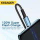 Кабель Essager USB to Type-C, 120W, 6 A, 1 м, 480 Мбіт/с, передавання даних/заряджання, підвищеної міцності, чорний - зображення 3