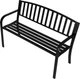 Ławka ogrodowa z oparciem ModernHome by Multistore 120 x 50 cm Czarna (WYI-XG223) - obraz 3