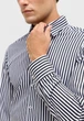 Мужская черная рубашка в белую полоску SLIM FIT размер 40 - изображение 2