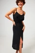 Сукня міді з перекрутом на тонких бретелях Wear me XS Чорний (16_25_WM006_11395) - изображение 2