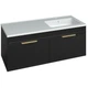 Тумба підвісна Mirater Адель чорна 120 з умивальником Родео 120 см правостороння - зображення 1
