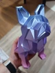 Статуетка французький бульдог в окулярах у стилі лоу-полі. Aivory - изображение 2