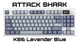 Клавіатура ATTACK SHARK K86 Blue Бездротова Ігрова Механічна RGB. 2.4G/Bluetooth/Кабель. З Екранчиком, Батарея 4000mAh. Whale Switch - зображення 1