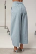 Укороченные котоновые брюки со складками Lurex Голубой M (250200) - изображение 2