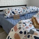 Комплект постільної білизни Ell Home (турецький ранфорс) Мозаїка природи/синій сімейний 4 нав 50/70 на резинці 180/200/35 - зображення 4