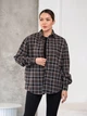 Женская рубашка хлопковая оверсайз в клетку из фланели Teamv Flanel Коричневая S - изображение 9