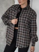 Женская рубашка хлопковая оверсайз в клетку из фланели Teamv Flanel Коричневая S - изображение 7