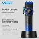 Машинка для стрижки VGR V-001 Blue аккумуляторная LED дисплей - изображение 7