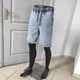 Шорты мужские Baggy джинсовые пояс на резинке шнурок 36 светло -голубые - изображение 2