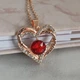 Кулон сердце с камнем и надписью I love you always and forever на цепочке подарок - изображение 4