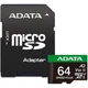 Карта памяти ADATA microSDXC Speed Plus 64Gb Class 10 UHS-1 A2 V30 + SD адаптер (UD64GUI3V30A2SP-RA1) [162137] - изображение 1