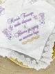 Крыжма для девочки Family Tradition велюровая махра плюш с вышивкой и кружевом 100х100 см белая Ласточки и ангелочки - изображение 3