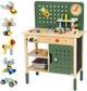 Zestaw do zabawy Woopie Green Warsztat Stem drewniany z narzedziami 58250 (5906280658250) - obraz 1