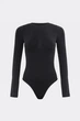 Женский бесшовный женский боди из микрофибры с длинными рукавами Giulia BODY LONGSLEEVE XXL Black, базовый черный, облегающий - изображение 2