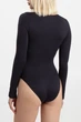 Женский бесшовный женский боди из микрофибры с длинными рукавами Giulia BODY LONGSLEEVE XXL Black, базовый черный, облегающий - изображение 4
