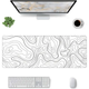 Килимок для миші 600х300х2 мм. White Contour, белый с линиями, из ткани и резины, Control-поверхность, прошитые края - изображение 3