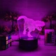 3D-ночник Динозавр, лампа, светильник, с пультом управления, 16 цветов RGB - изображение 3