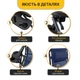 Розкладне крісло шезлонг 178 x 64 x 110 см LEOBRO Zero Gravity Navy Blue з підголовником та регулюванням спинки, синє - зображення 5