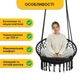 Подвесное плетеное кресло-качалка с подушкой 80 см LEOBRO Boho XL Black (LB-1105) нагрузкой до 150 кг, черное - изображение 5