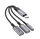 Переходник 60W 3в1 для Samsung S25, S25+, S25Ultra\ Type-c - AUX 3.5,Type-c( зарядка), AUX Type-c\Черный-Серый - изображение 3