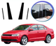 Накладки (наклейки) на стійки дверей Volkswagen Jetta USA (Америка) 2010-2018 чорний глянець комплект 4шт. - зображення 1