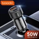 Автомобильное зарядное устройство 50W Toocki TQ-CC25 PD+QC 1C+1A Fast Car Charger - изображение 4