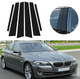 Накладки (наклейки) на стійки дверей BMW F10 2010-2017 чорний глянець комплект 6шт. - зображення 1