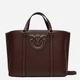 Torba shopper damska skórzana Pinko Miranda Shopper Classic 104515A29O-L86Q Ciemnobrązowa (8057769677105) - obraz 1