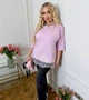 Футболка жіноча бавовняна подовжена оверсайз з мереживом весняна G&M k-128471 58-60 Розмір колір рожевий - зображення 4