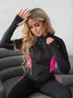 Спортивный костюм женский из микродайвинга с кофтой на молнии и леггинсами с контрастными вставками демисезонный G&M k-128502 56-58 Размер цвет Малина - изображение 4