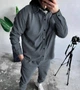 Костюм-двойка мужской из микровельвета с рубашкой на кнопках и брюками на резинке весенний G&M k-128329 46-48 Размер цвет графит - изображение 1