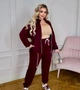Спортивный костюм женский из двунитки с хлопком и эластаном двойка: кофта на молнии и брюки весенний G&M k-128113 58-60 Размер цвет бордо - изображение 1