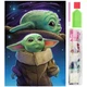 Набор алмазной вышивки 30х40 алмазная мозаика Baby Yoda Бейби Йода Малюк Йода XJ5142 - изображение 1