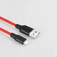 Дата кабель USB 2.0 AM to Lightning 1.0m 2A silicone X21 black+red HOCO - зображення 5