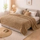 Плед мягкий на диван и кровать Shar Pei LUX 200х230см (Евро), теплый фактурный плед-покрывало Коричневый - изображение 3