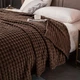 Плед мягкий на диван и кровать Soft Square LUX 150х200см (полуторный), теплый фактурный плед-покрывало Шоколад - изображение 1