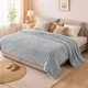 Плед мягкий на диван и кровать Shar Pei LUX 200х230см (Евро), теплый фактурный плед-покрывало Серый - изображение 3