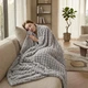 Плед мягкий на диван и кровать Soft Square LUX 200х230см (Евро), теплый фактурный плед-покрывало Серый - изображение 4