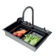 Мийка Zerix ZH7546-SET-01 NANO-BLACK з вбудованим змішувачем (ZM5575) (00149404) - изображение 1