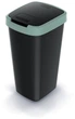 Відро для сміття Prosperplast Compacta Q прямокутне з кришкою 25 л Чорний/Зелений (5905197460864) - зображення 3