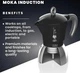 Гейзерная кофеварка Bialei 100 мл Moka Induction Black 2 чашки Store - изображение 4
